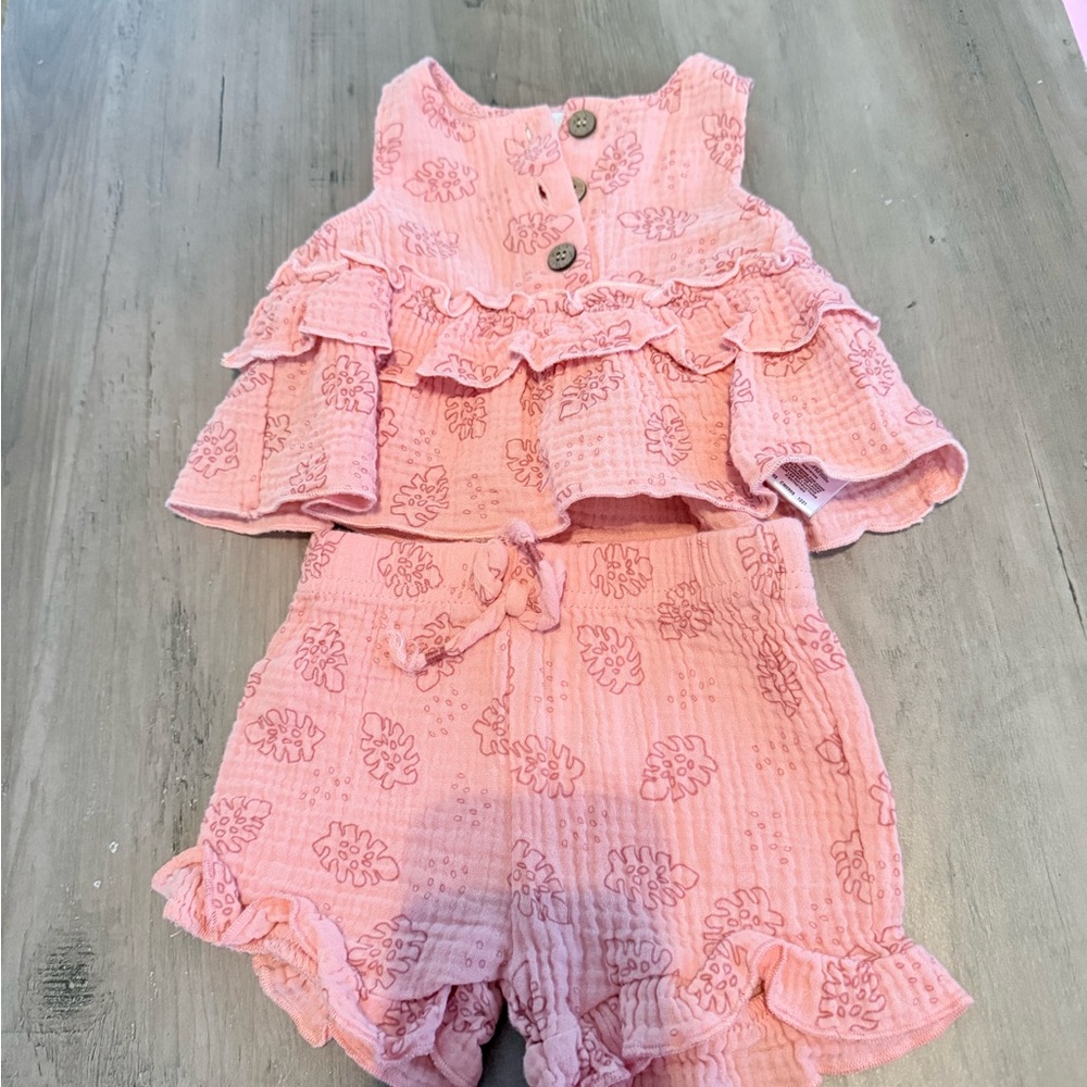 Old Navy Pink Ruffled Kids Jumpsuit 6-12m